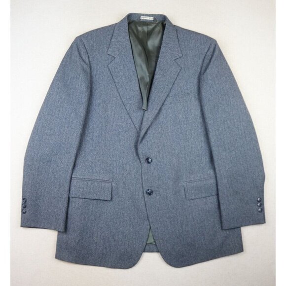 THE COMFORT SUIT - VINTAGE MEN'S BLUE SPORT COAT BLAZER JACKET - SIZE 42R - Picture 2 of 11